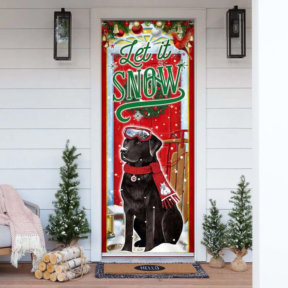 Christmas Door Cover, Let It Snow Door Cover, Labrador Retriever