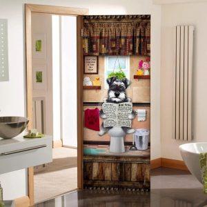 Christmas Door Cover, Miniature Schnauzer Puppy Sitting&hellip;