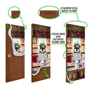 Christmas Door Cover Miniature Schnauzer Puppy Sitting On A Toilet Door Cover Christmas Gift For Dog Lover 4 xwgr21.jpg