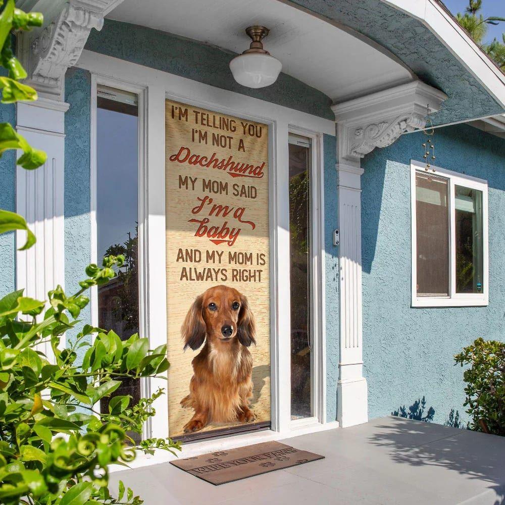 Christmas Door Cover, My Mom Said I’m A Baby Dachshund Door Cover, Christmas Gift For Dog Lover