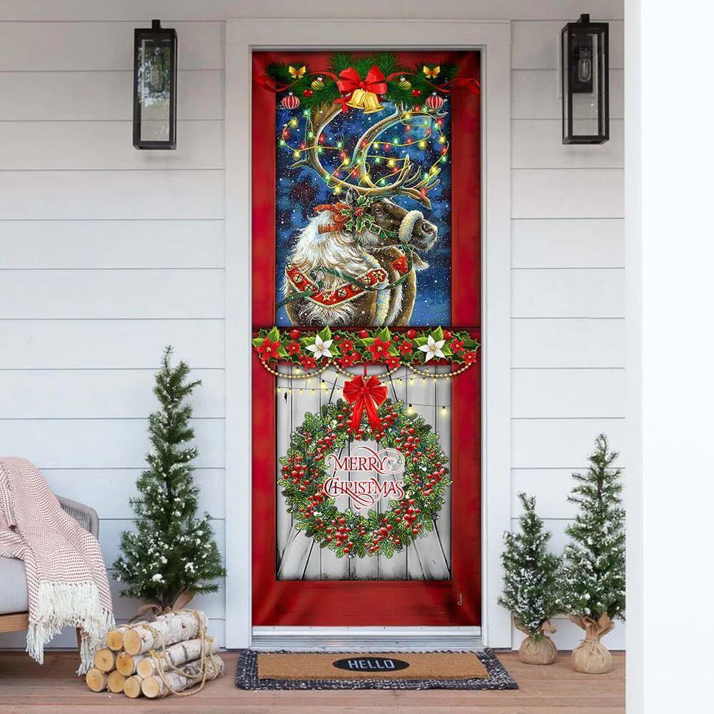 Christmas Door Cover, Reindeer Christmas Door Cover