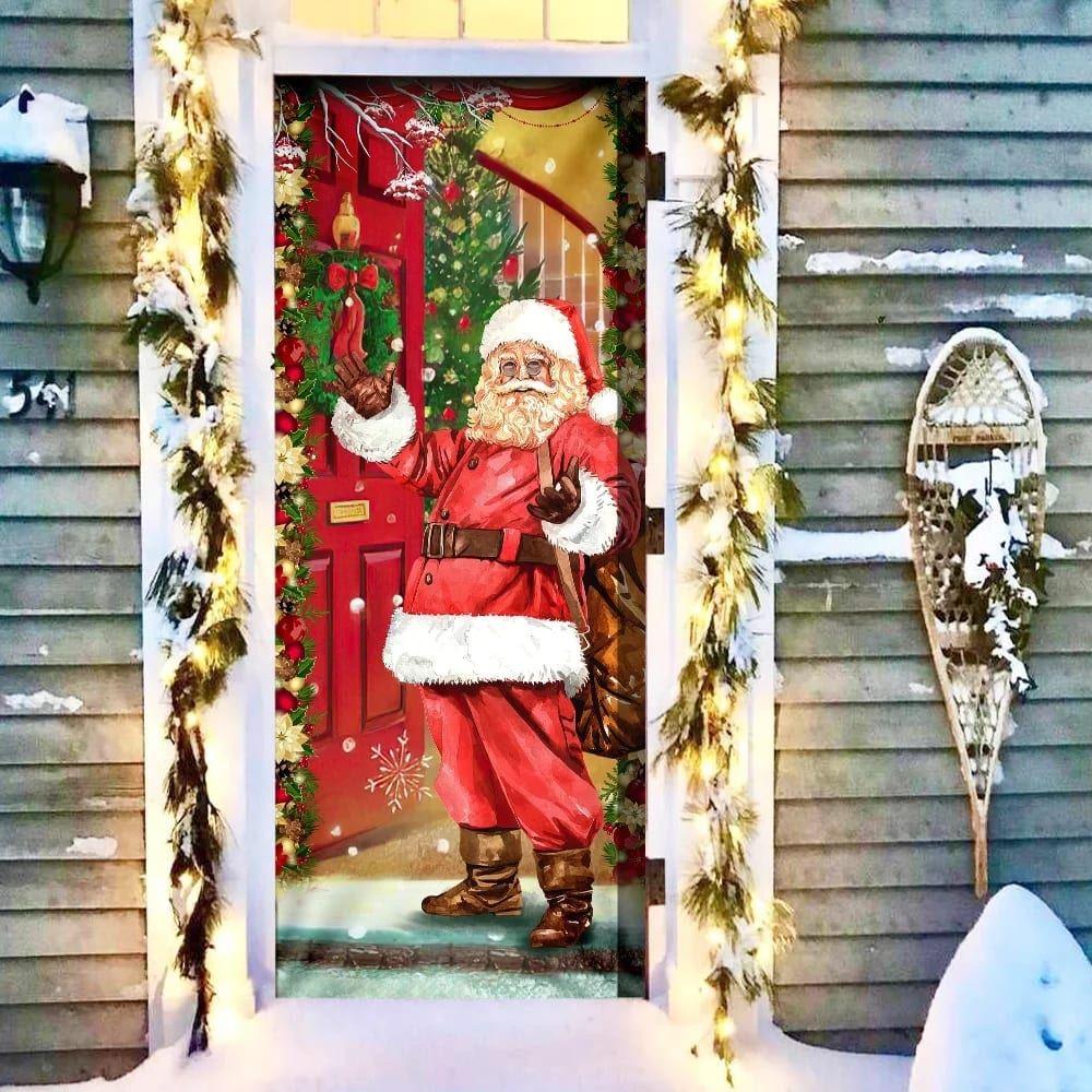 Christmas Door Cover, Santa Claus Christmas Is Coming Door Cover