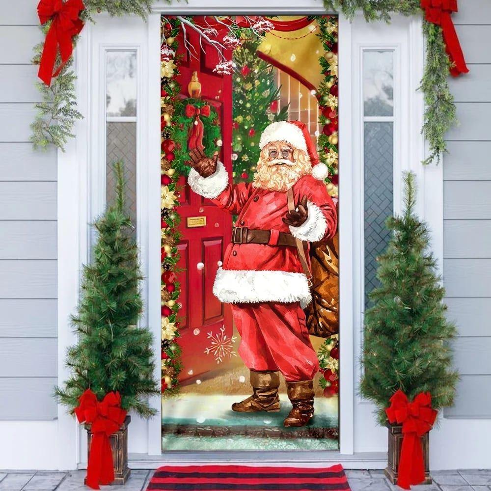 Christmas Door Cover, Santa Claus Christmas Is Coming Door Cover