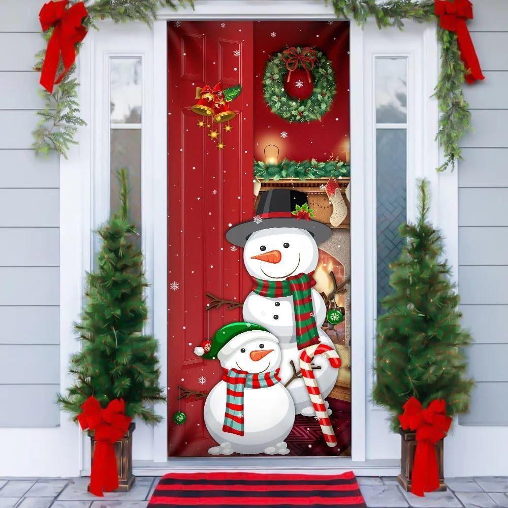 Christmas Door Cover, Snowman Christmas Is Coming Door Cover