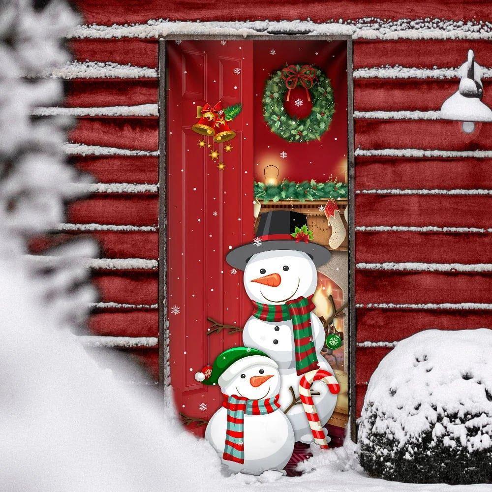 Christmas Door Cover, Snowman Christmas Is Coming Door Cover