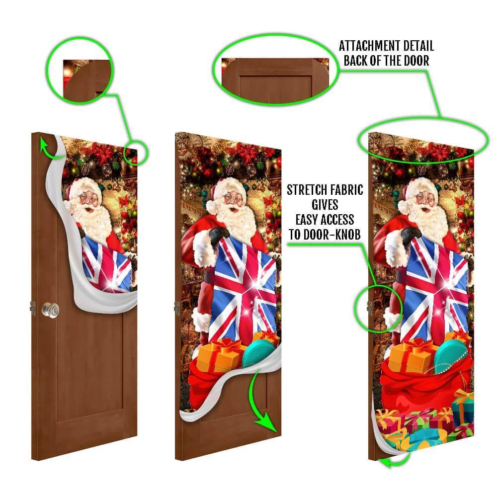 Christmas Door Cover, UK Christmas Santa Laughing Door Cover