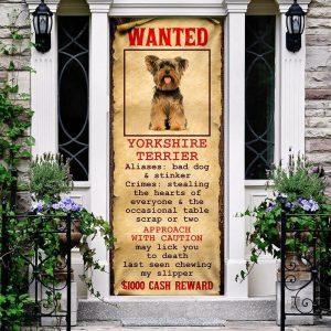 Christmas Door Cover, Wanted Yorkshire Terrier Door&hellip;
