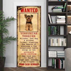 Christmas Door Cover Wanted Yorkshire Terrier Door Cover Christmas Gift For Dog Lover 4 yjmsor.jpg