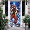 Christmas Farm Decor, Bigfoot Wearing Santa Hat Christmas Door Cover, Front Door Christmas Cover