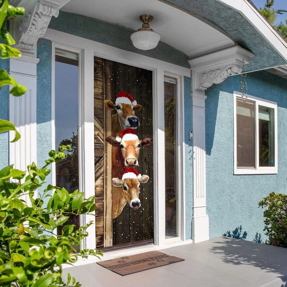 Christmas Farm Decor, Cattle Door Cover, Unique Gifts Doorcover, Housewarming Gifts