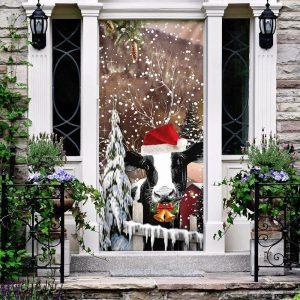 Christmas Farm Decor, Christmas Cow Door Cover,&hellip;