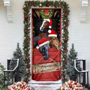 Christmas Farm Decor, Horse Door Cover, Merry&hellip;