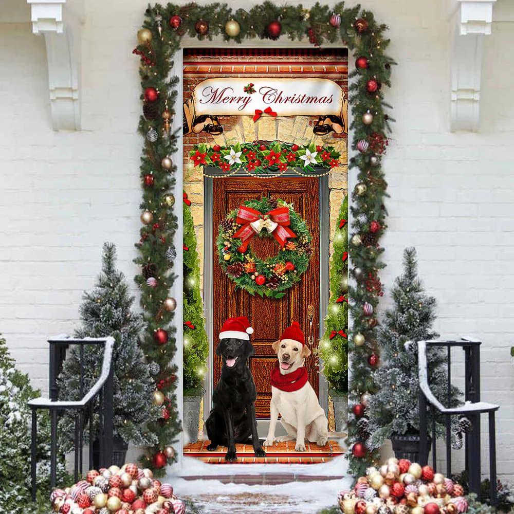 Christmas Farm Decor, Labrador Retriever Christmas Door Cover