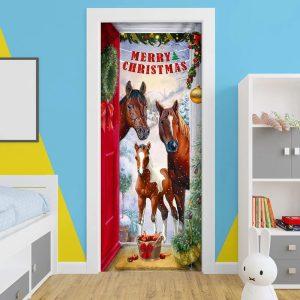 Christmas Farm Decor Merry Christmas Door Cover Christmas Horse Door Cover Christmas Horse Decor 3 e31biv.jpg