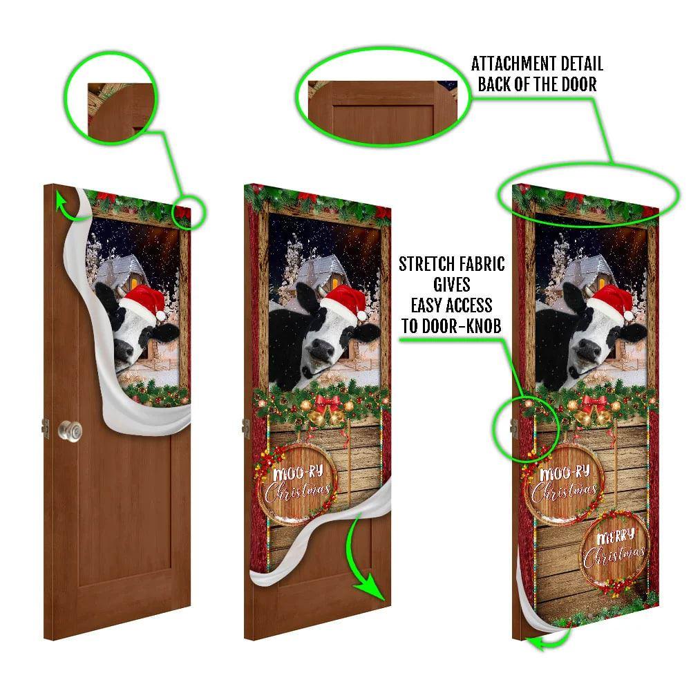 Christmas Farm Decor, Moory Christmas Cow Door Cover