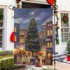 Christmas Flag, Christmas Tree Beside Window Christmas Tree Xmas Garden Flag, Christmas Garden Flags, Christmas Outdoor Flag