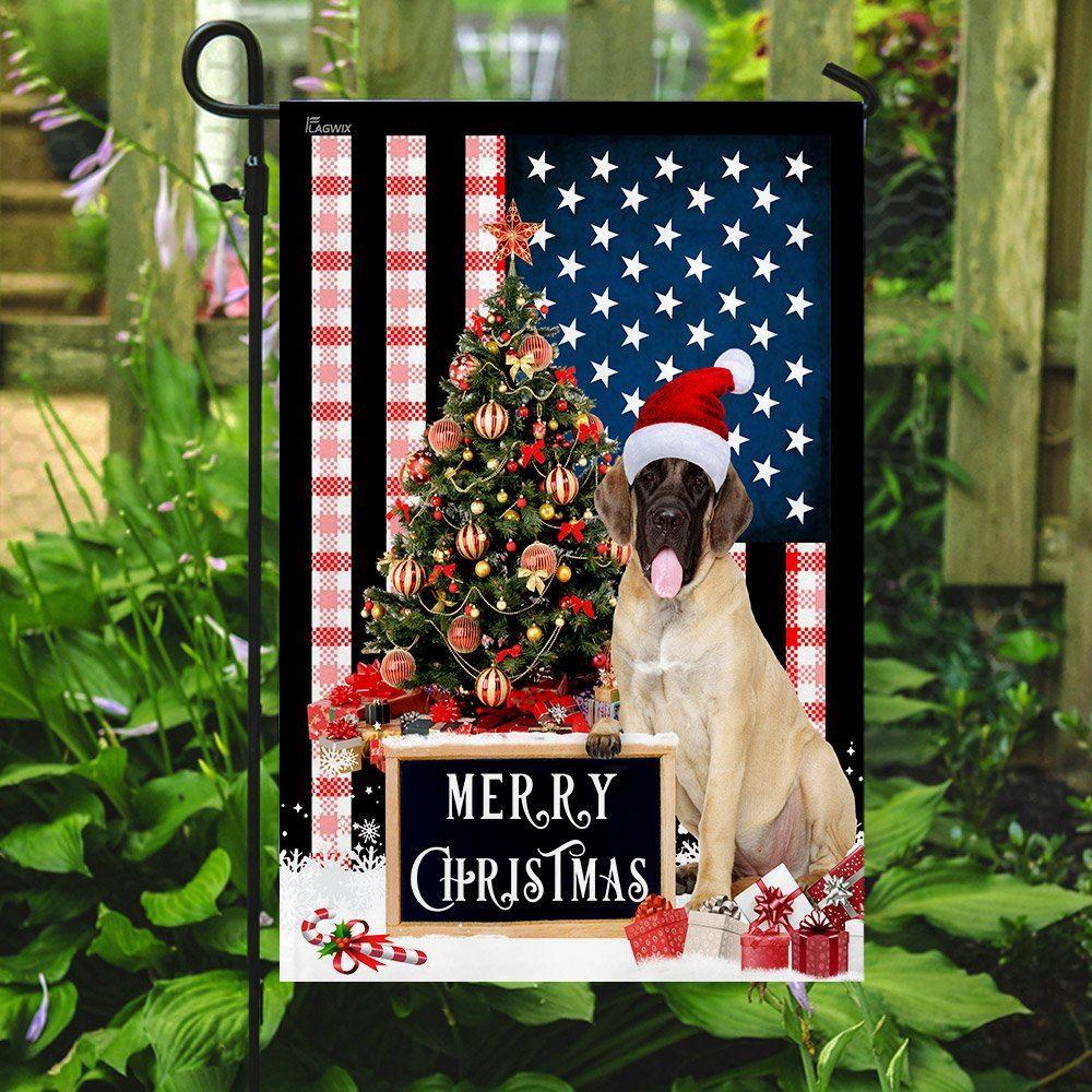 Christmas Flag, Merry Christmas English Mastiff Flag, Christmas Garden Flags, Christmas Outdoor Flag
