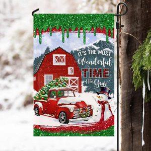 Christmas Flag Red Truck Christmas Flag It s The Most Wonderful Time Of The Year Flag Christmas Garden Flags Christmas Outdoor Flag 3 gmnnlt.jpg