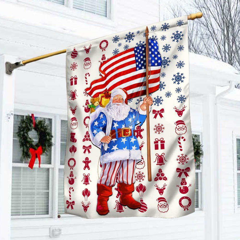 Christmas Flag, Santa Claus Christmas American Flag, Christmas Garden Flags, Christmas Outdoor Flag