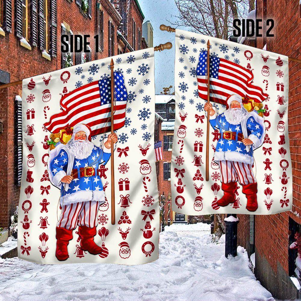 Christmas Flag, Santa Claus Christmas American Flag, Christmas Garden Flags, Christmas Outdoor Flag
