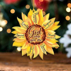 Christmas Ornament, God Says You Are Sunflower&hellip;