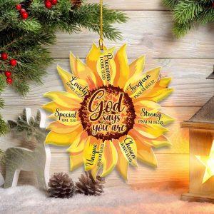 Christmas Ornament, God Says You Are Sunflower&hellip;