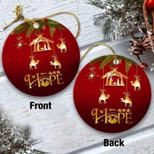 Christmas Ornament, Hope Merry Christmas Circle Ceramic&hellip;