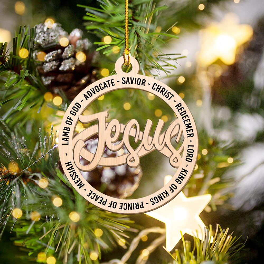 Christmas Ornament, Jesus Lamb Of God Advocate Savior Christ Redeemer Lord Wood Ornaments, Christmas Ornaments 2023