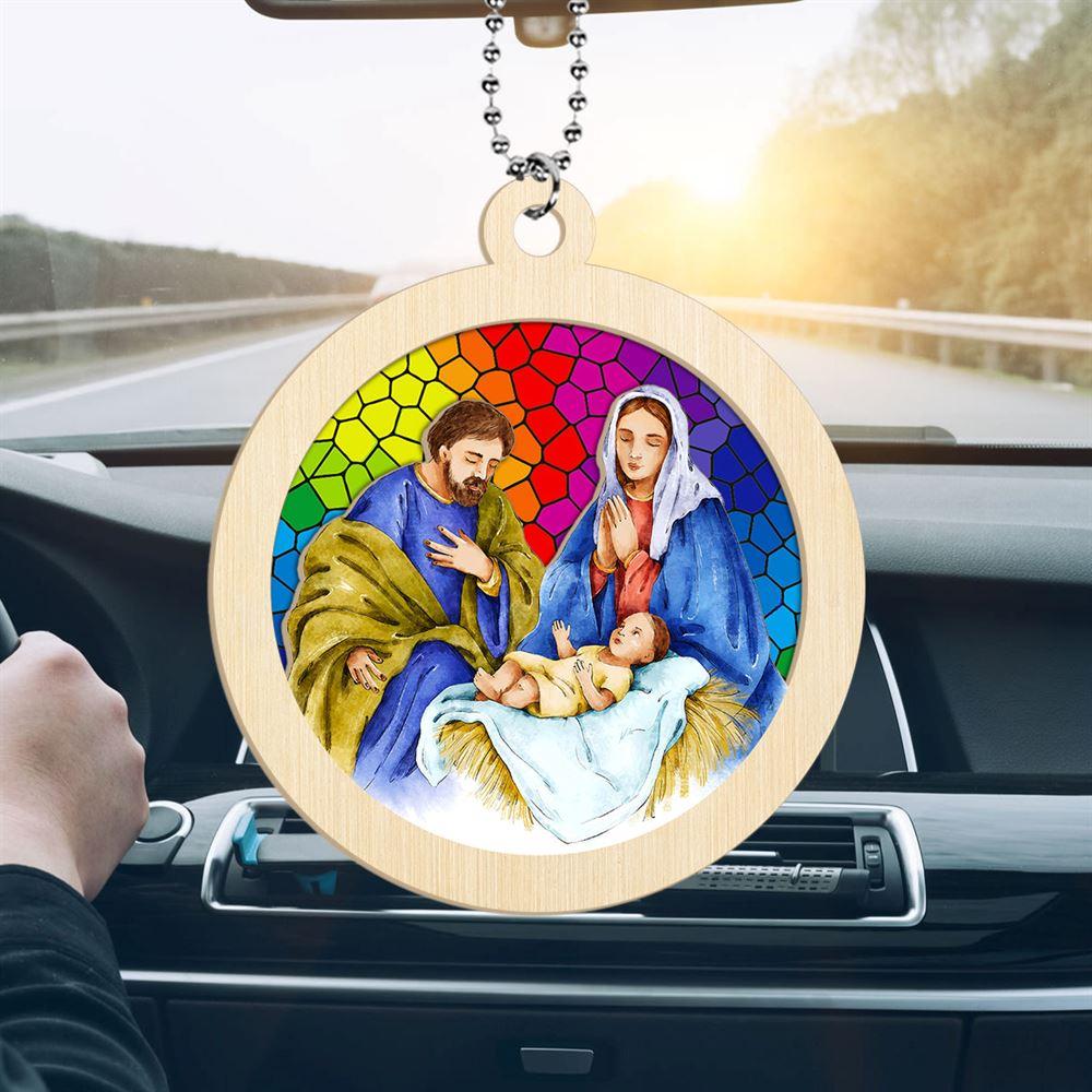 Christmas Ornament, Jesus Was Born Jesus Nativity Suncatcher Ornament, Christmas Ornaments 2023