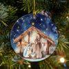 Christmas Ornament, Joy To The World Circle Ceramic Ornament, Christmas Ornaments 2023