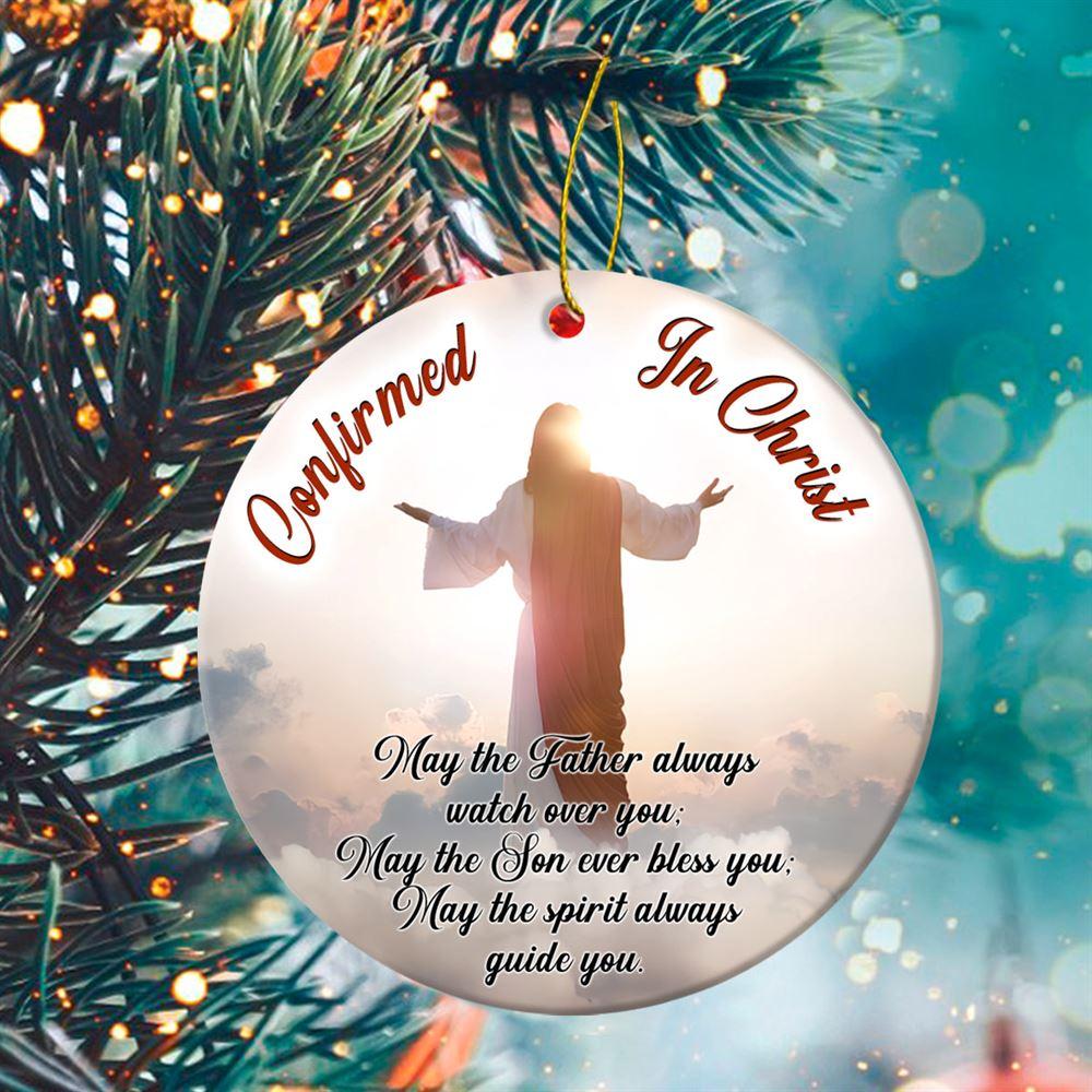 Christmas Ornament, May the Father Watch Over You Circle Ceramic Ornament, Christmas Ornaments 2023
