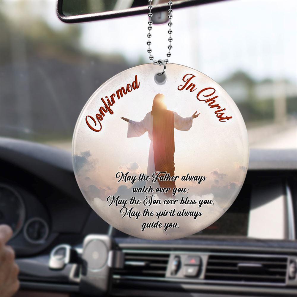 Christmas Ornament, May the Father Watch Over You Circle Ceramic Ornament, Christmas Ornaments 2023