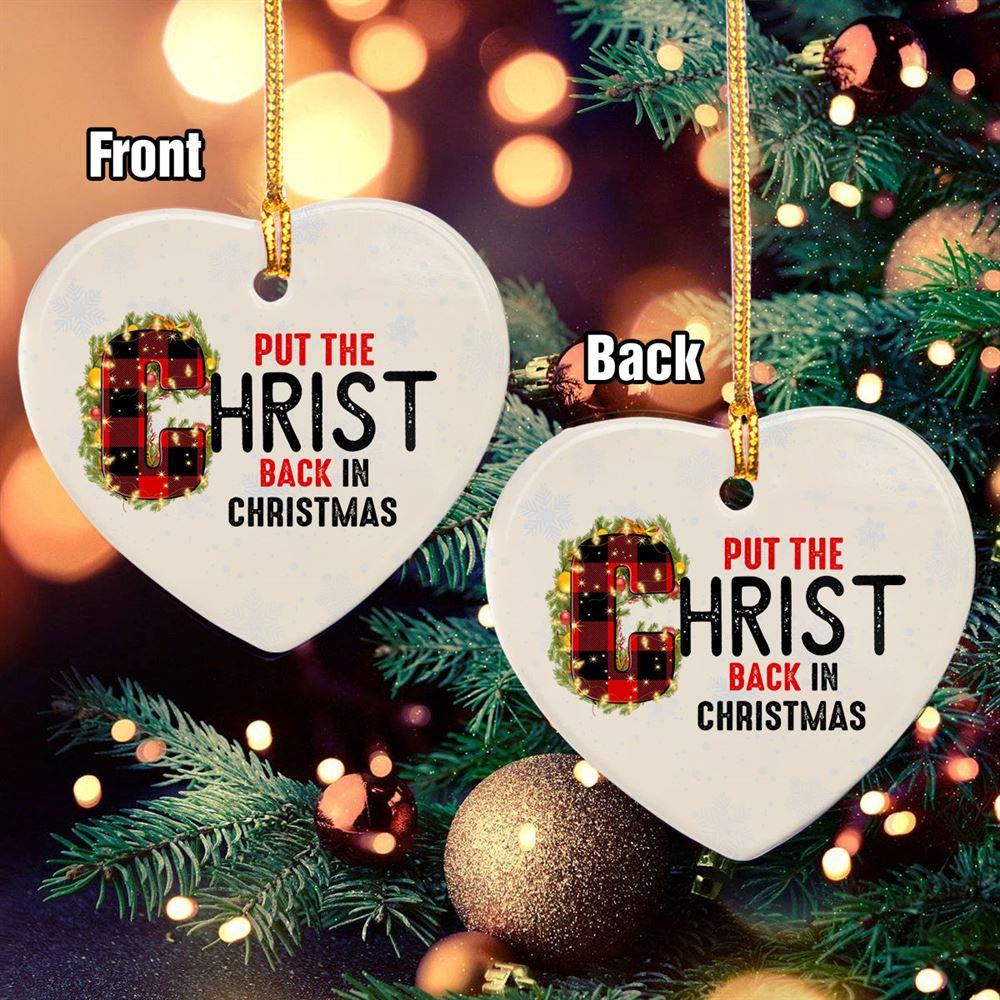 Christmas Ornament, Put The Christ Back In Christmas Circle Ceramic Ornament, Christmas Ornaments 2023
