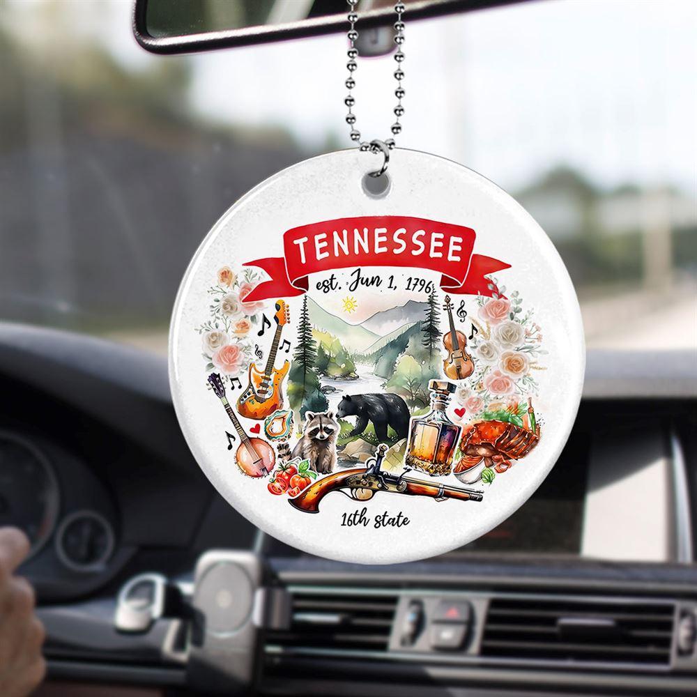 Christmas Ornament, Tennessee State Themes And Landmarks Christmas Circle Ceramic Ornament, Christmas Ornaments 2023