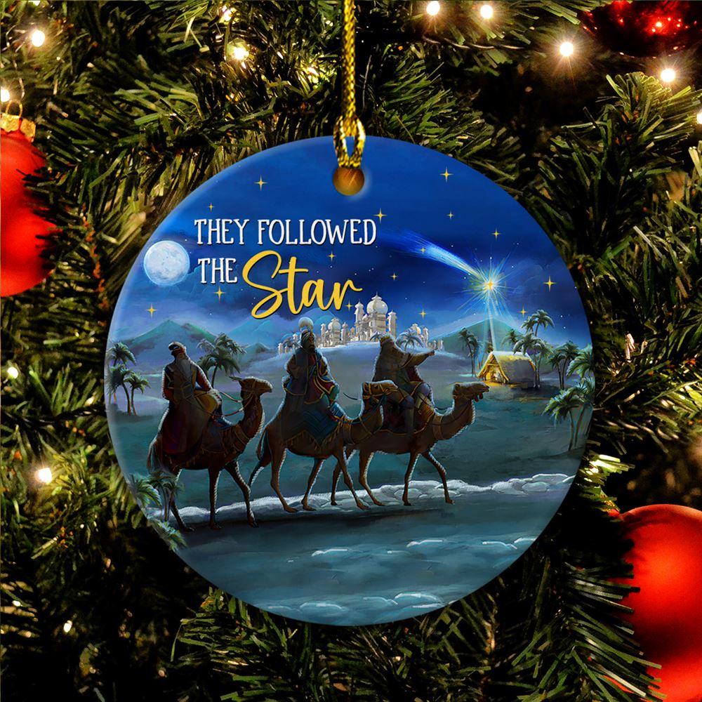 Christmas Ornament, They Followed The Star Ceramic Ornament, Christmas Ornaments 2023