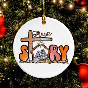 Christmas Ornament, True Story Circle Ceramic Ornament,&hellip;