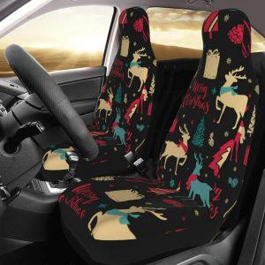 Christmas Reindeer Car Seat Covers Vehicle Front Seat Covers, Christmas Car Seat Covers