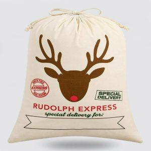 Christmas Sack, Christmas Special Delivery Reindeer Print Sacks, Xmas Santa Sacks, Christmas Tree Bags, Christmas Bag Gift