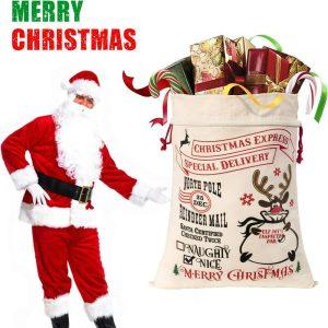 Christmas Sack, Merry Christmas Reindeer With Tree Sack, Xmas Santa Sacks, Christmas Tree Bags, Christmas Bag Gift