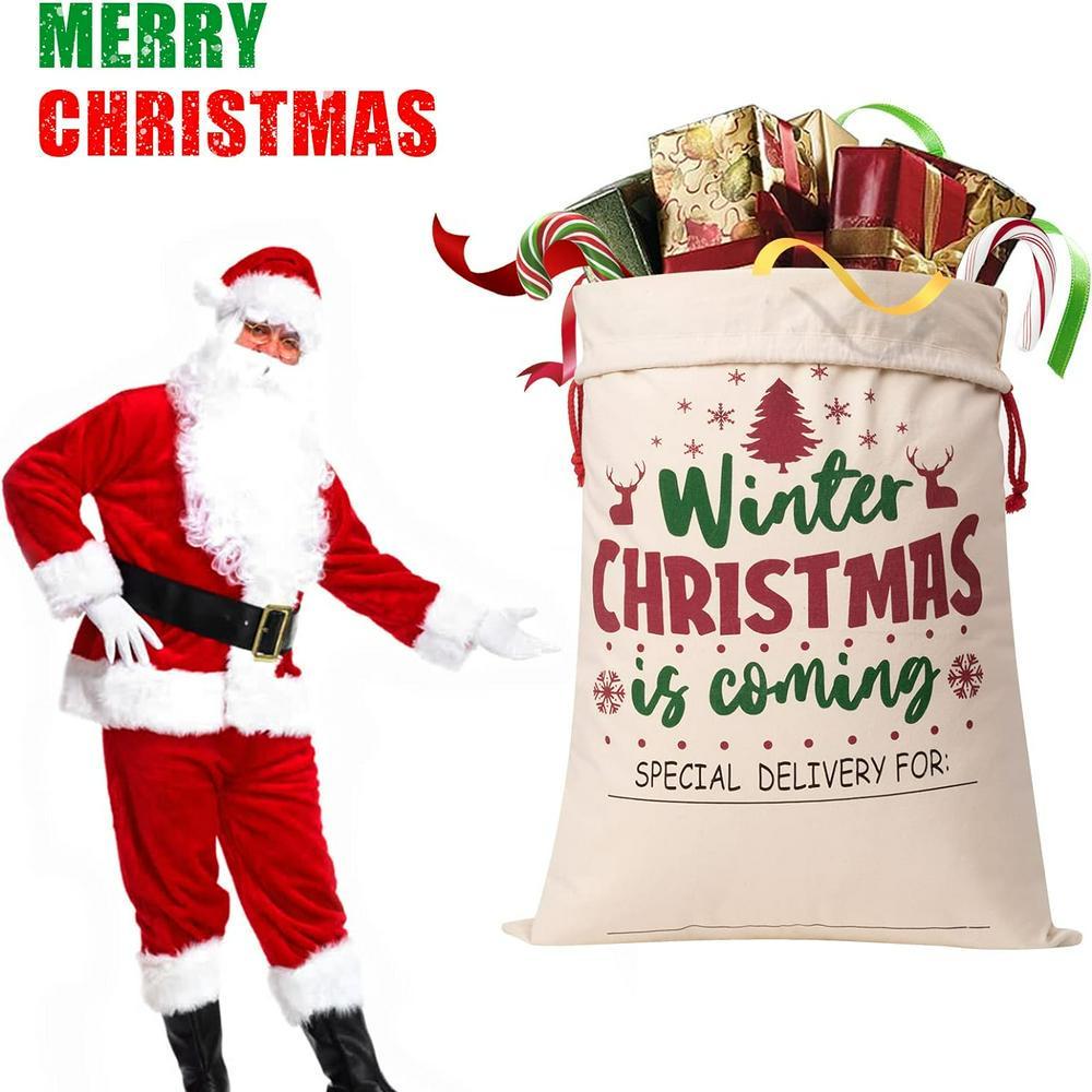 Christmas Sack, Winter Christmas Is Coming Sack, Xmas Santa Sacks, Christmas Tree Bags, Christmas Bag Gift