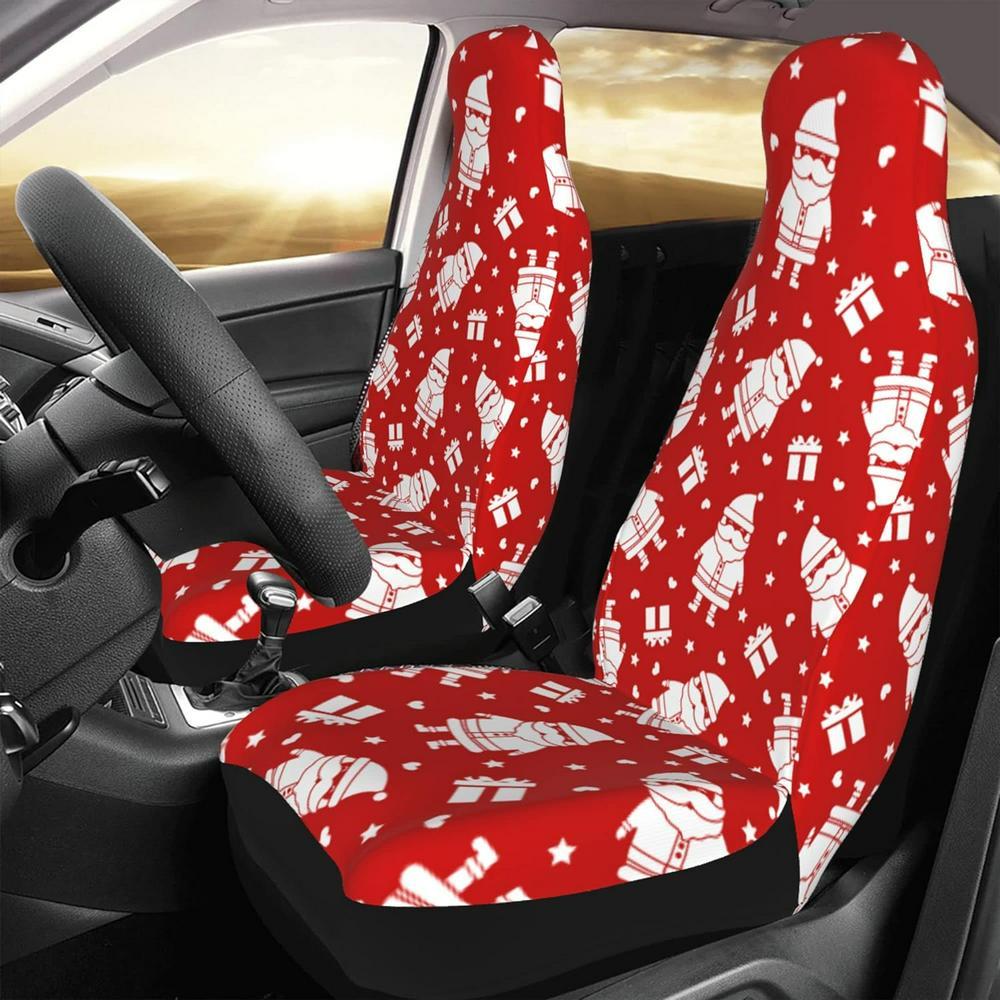 Christmas Santa Gifts Car Seat Covers Vehicle Front Seat Covers, Christmas Car Seat Covers