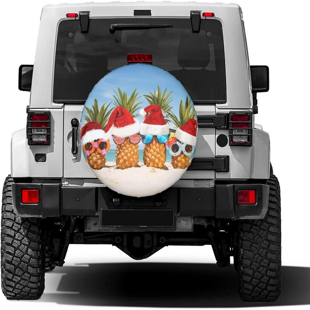 Christmas Tire Cover, Christmas Pineapple Head Spare Tire Cover, Spare Tire Cover, Tire Covers For Cars