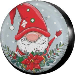 Christmas Tire Cover, Gnome Greeting Christmas Spare Tire Cover, Spare Tire Cover, Tire Covers For Cars