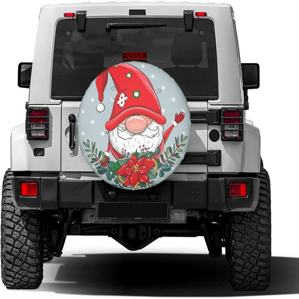 Christmas Tire Cover, Gnome Greeting Christmas Spare Tire Cover, Spare Tire Cover, Tire Covers For Cars