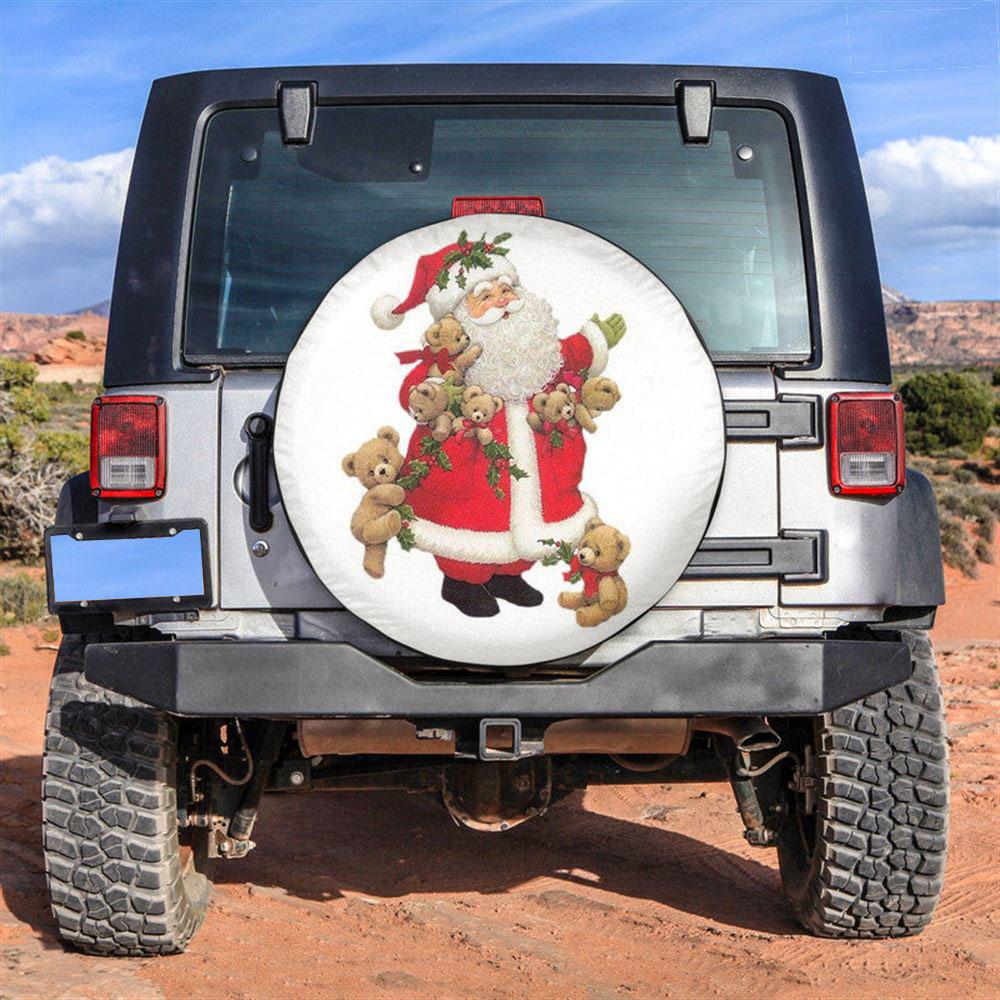 Christmas Tire Cover, Santa Claus Beer Gifts Tire Cover, Spare Tire Cover, Tire Covers For Cars