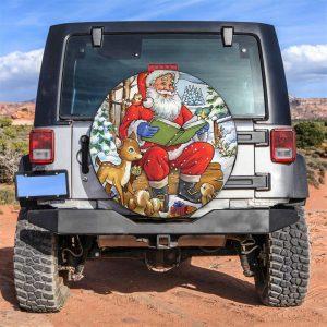 Christmas Tire Cover, Santa Claus Reads A&hellip;
