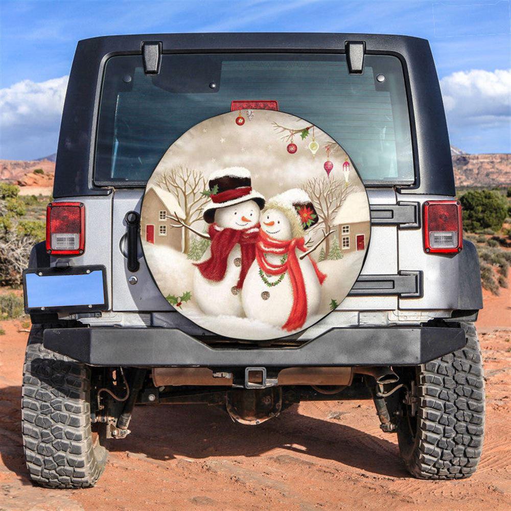 Christmas Tire Cover, Snowman Cute Lover Tire Cover, Spare Tire Cover, Tire Covers For Cars