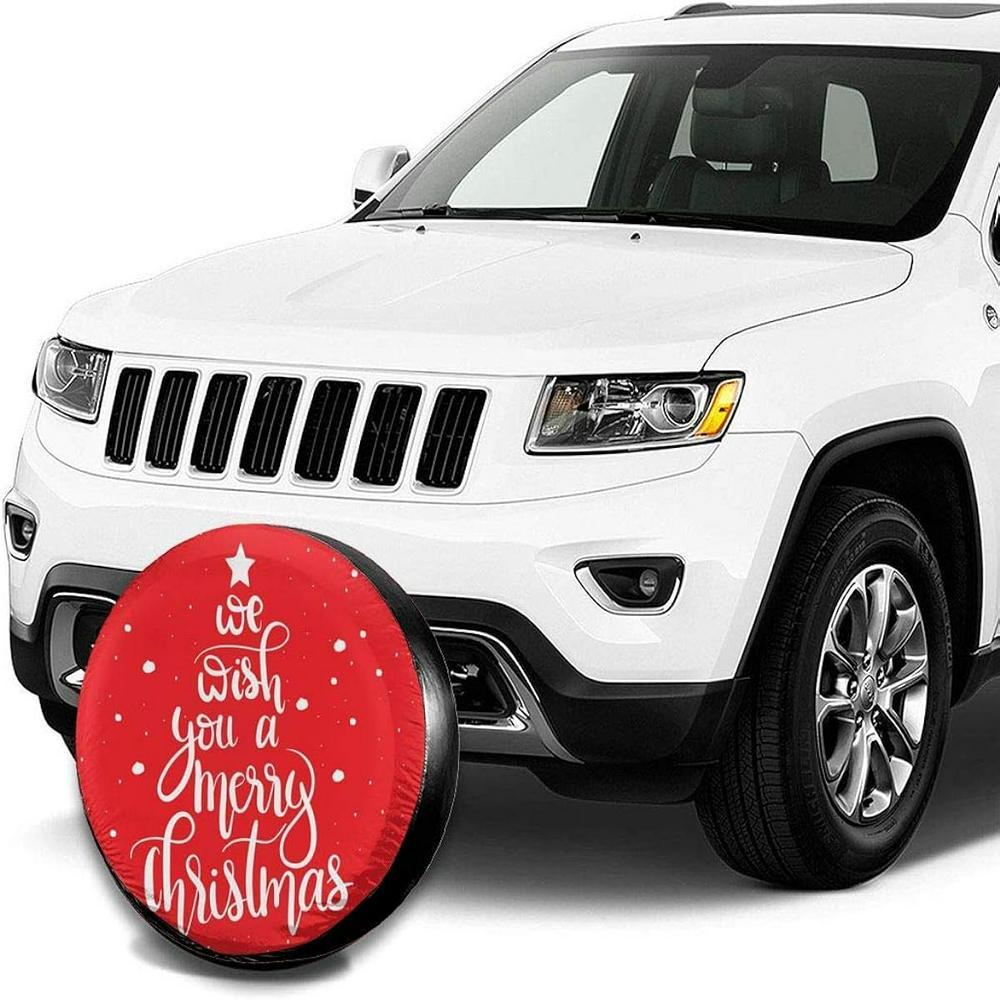 Christmas Tire Cover, We Wish You A Merry Christmas Spare Tire Cover, Spare Tire Cover, Tire Covers For Cars