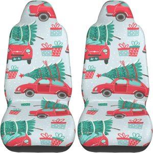 Christmas Truck Tree Car Seat Covers Vehicle Front Seat Covers, Christmas Car Seat Covers