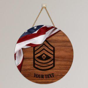 Custom Round Wood Sign, US Army USA&hellip;